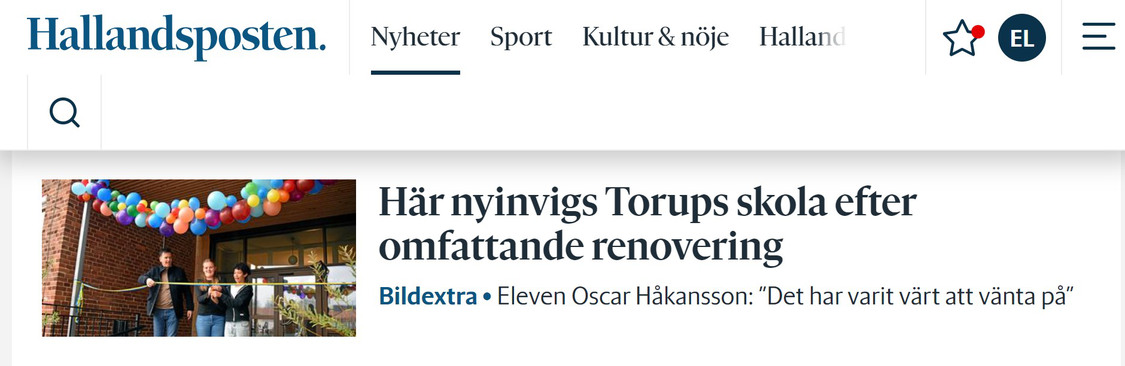Digital nyhet i Hallandsposten.